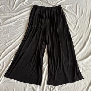 Cider Black Solid Elastic Waist Pocket Wide Leg Pants - Size 0XL - NWT